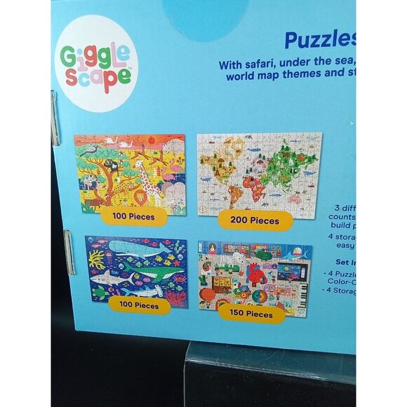 Giggle Scape 4-Puzzle Set Ages 6+ With Safari Sea Museum & Map Themes 550 Pieces - Picture 6 of 7